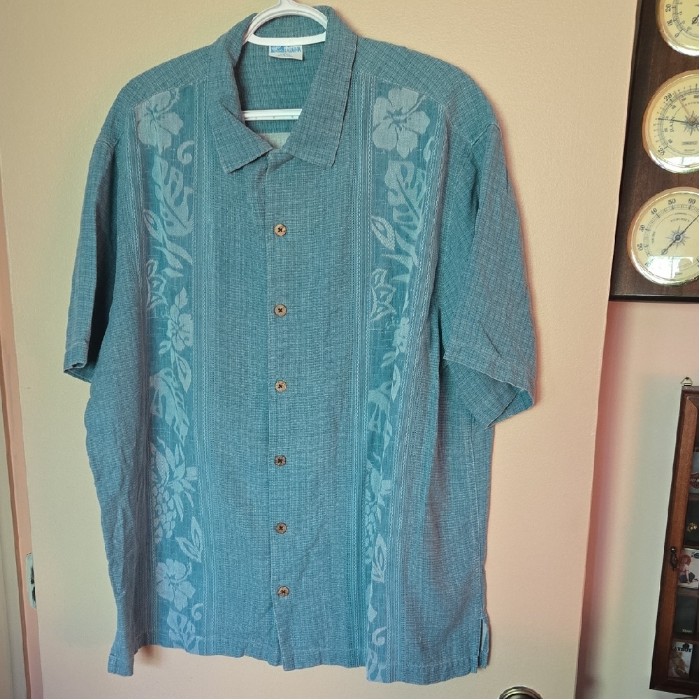 Paradise Lahaina Blue Floral Button-Up Shirt